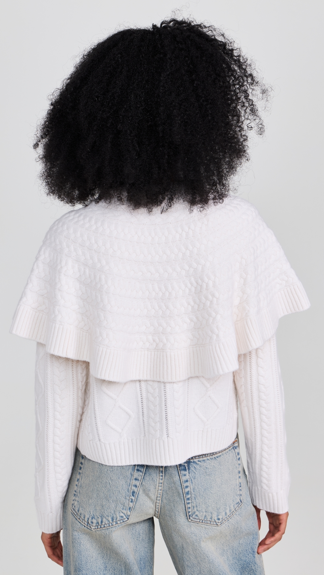 Caleb Cable Knit Tie Front Cardigan Ivory
