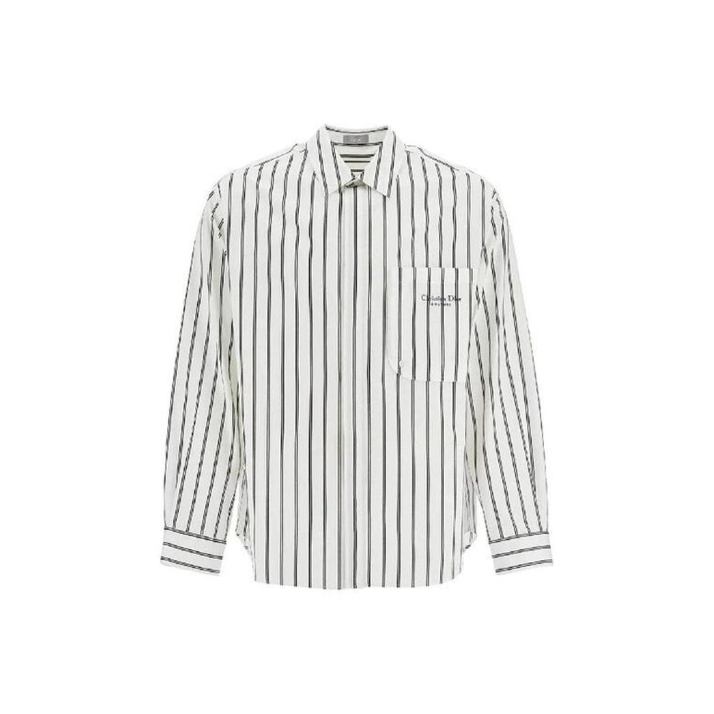Striped Cotton Shirt — White