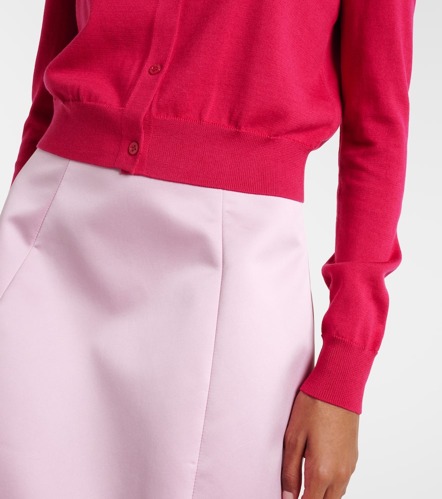 Cropped silk and cotton cardigan