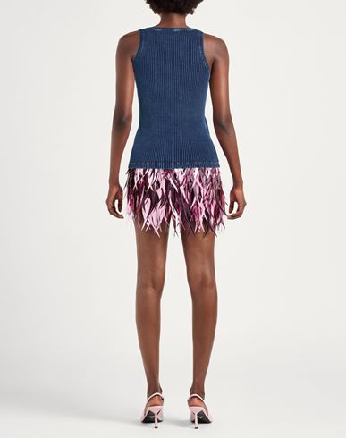 Woman Tank top Blue Size L Cotton, Elastane