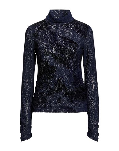 Woman Turtleneck Midnight blue Size 8 Nylon, Elastane