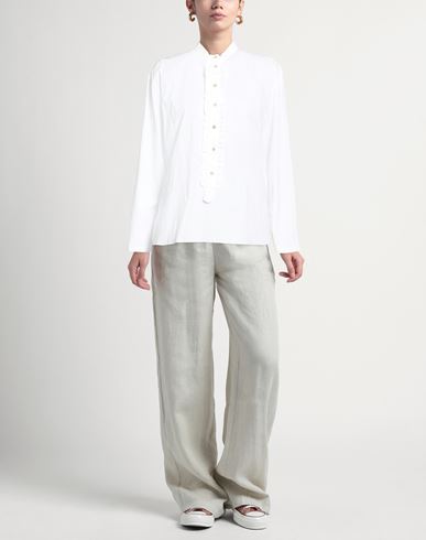 Trebarrabi Woman Top White Size L Cotton, Elastane
