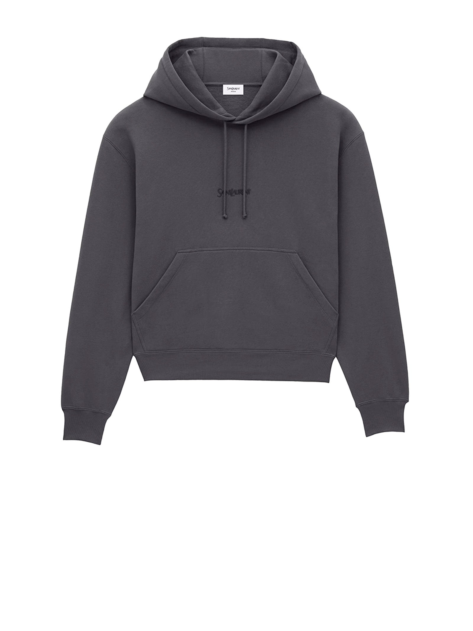 FLEECE HOODIE MADE with CERTIFIED COTTON, FEATURING a KANGAROO POCKET and TONAL EMBROIDERY on the CHEST.