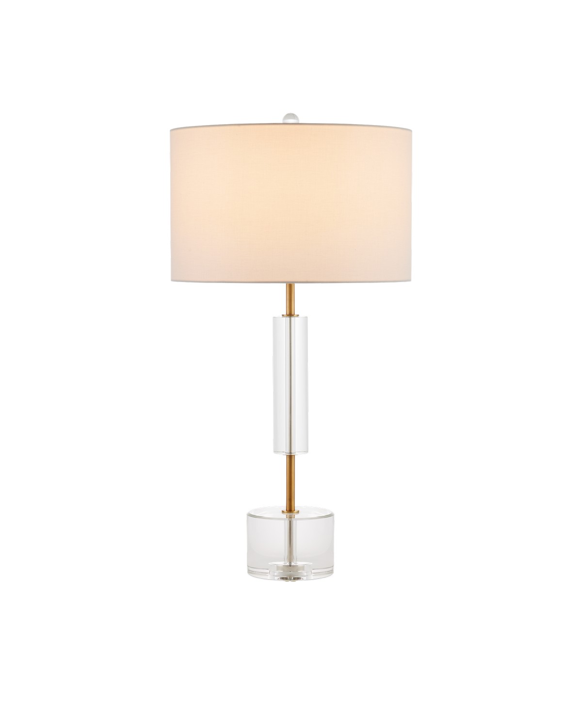 Clear Antique Brass Table Lamp from the Deville Collection