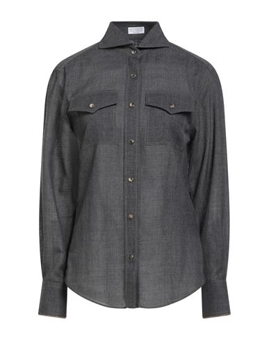 Woman Shirt Charcoal Size 3XL Virgin Wool