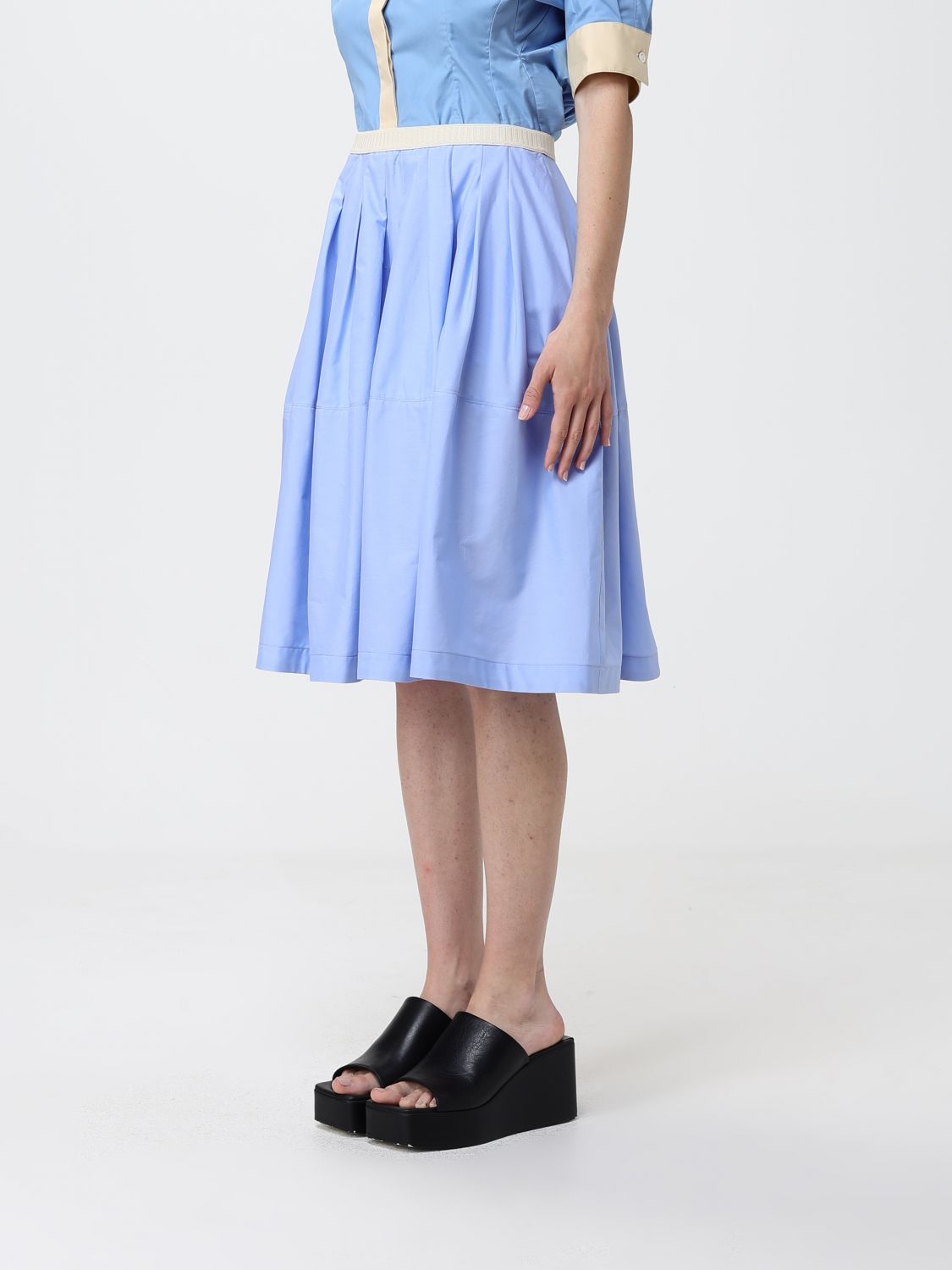 Skirt Woman color Gnawed Blue