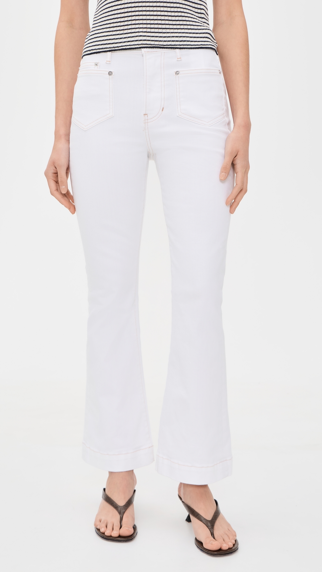 Carson Ankle Flare Jeans White