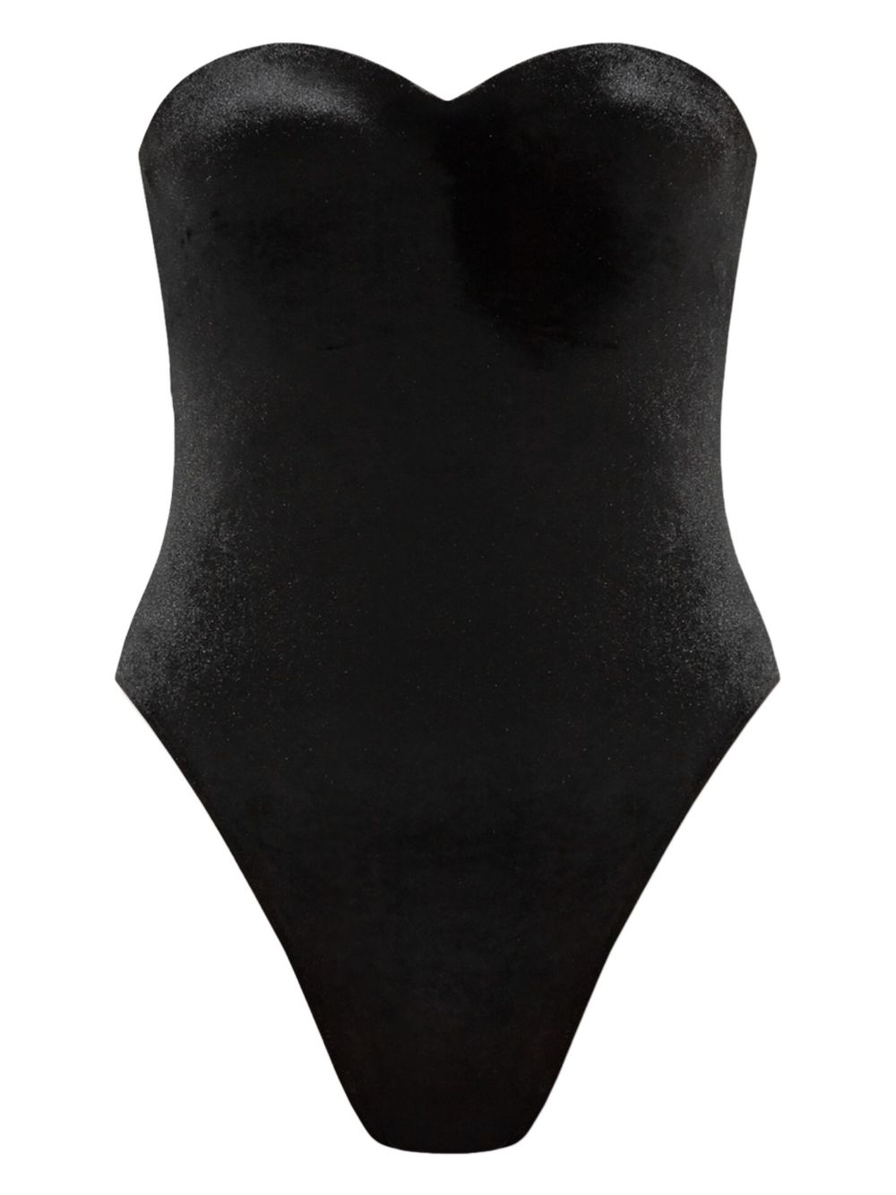 Logo-print sweetheart-neck swimsuit - Black