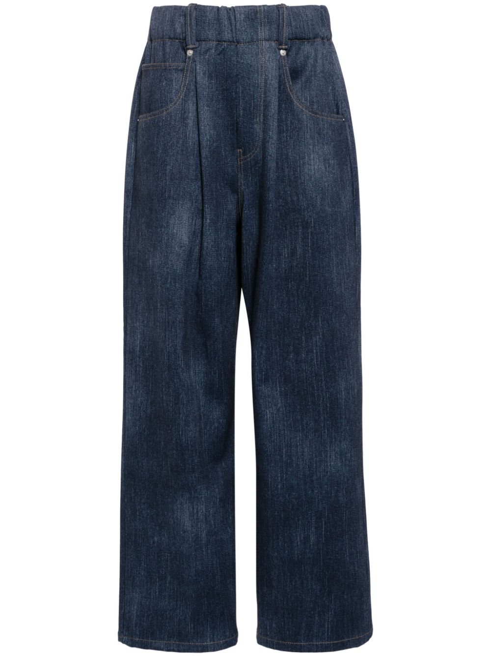 Denim wide-leg pants - Blue