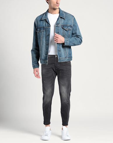 Man Jeans Black Size 40 Cotton, Elastane