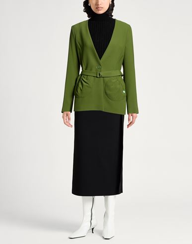 Woman Jacket Military green Size 6 Polyester, Elastane