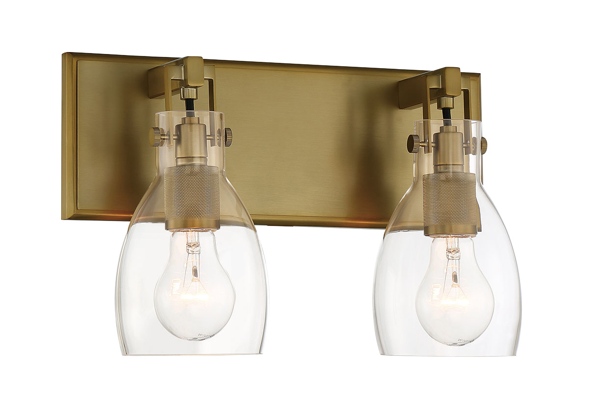 Soft Brass Bathroom Vanity Light from the Tiberia Collection