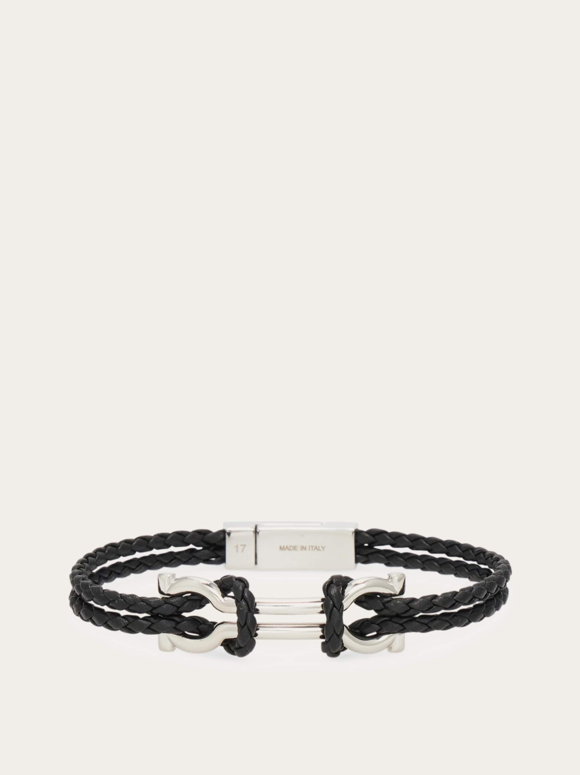Men Double Gancini bracelet (20cm) Black