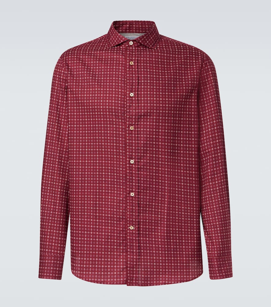 Checked cotton poplin shirt