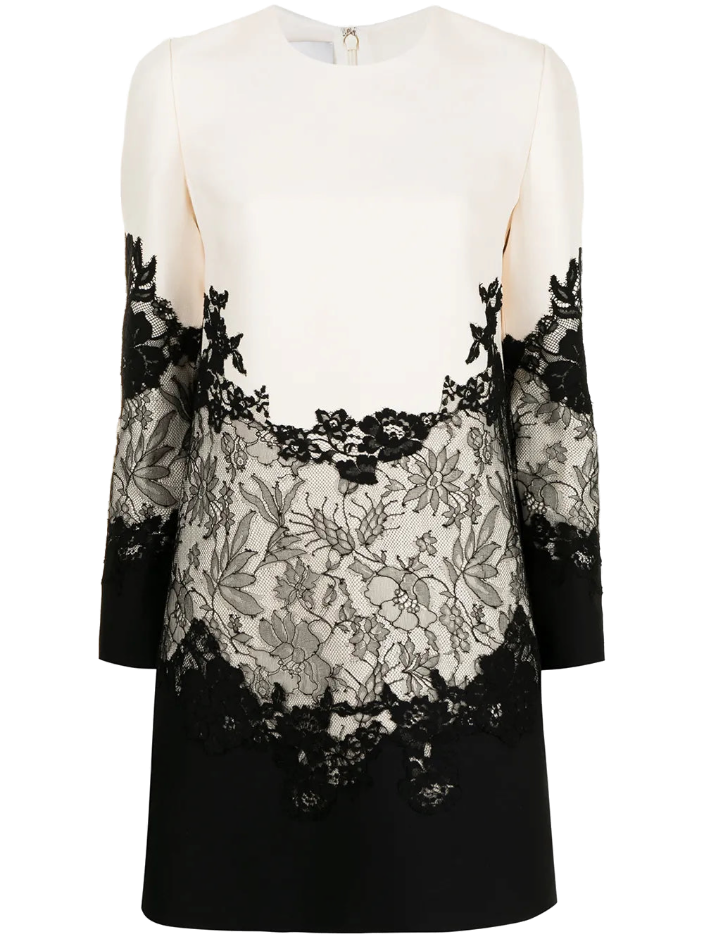 Lace-Embellished Dress — Black