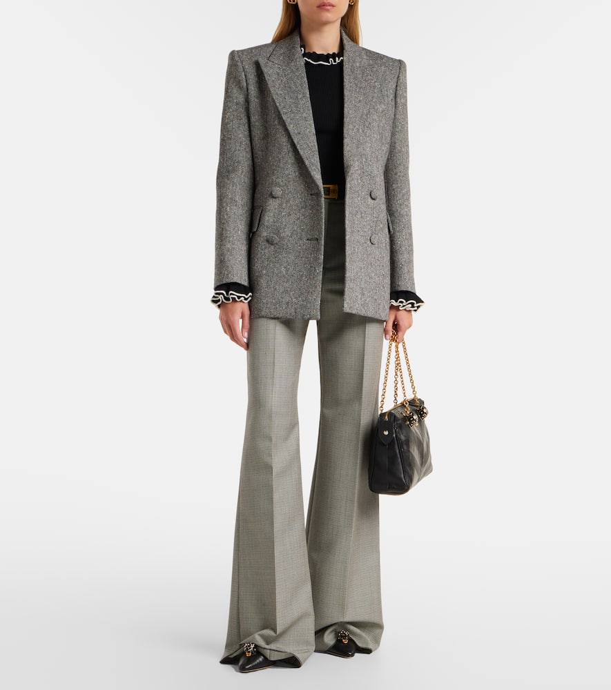 Double-breasted wool-blend blazer