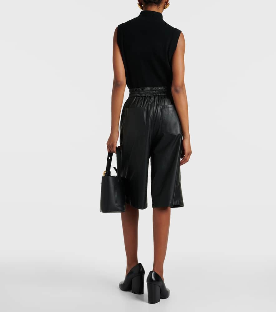 Leather Bermuda shorts