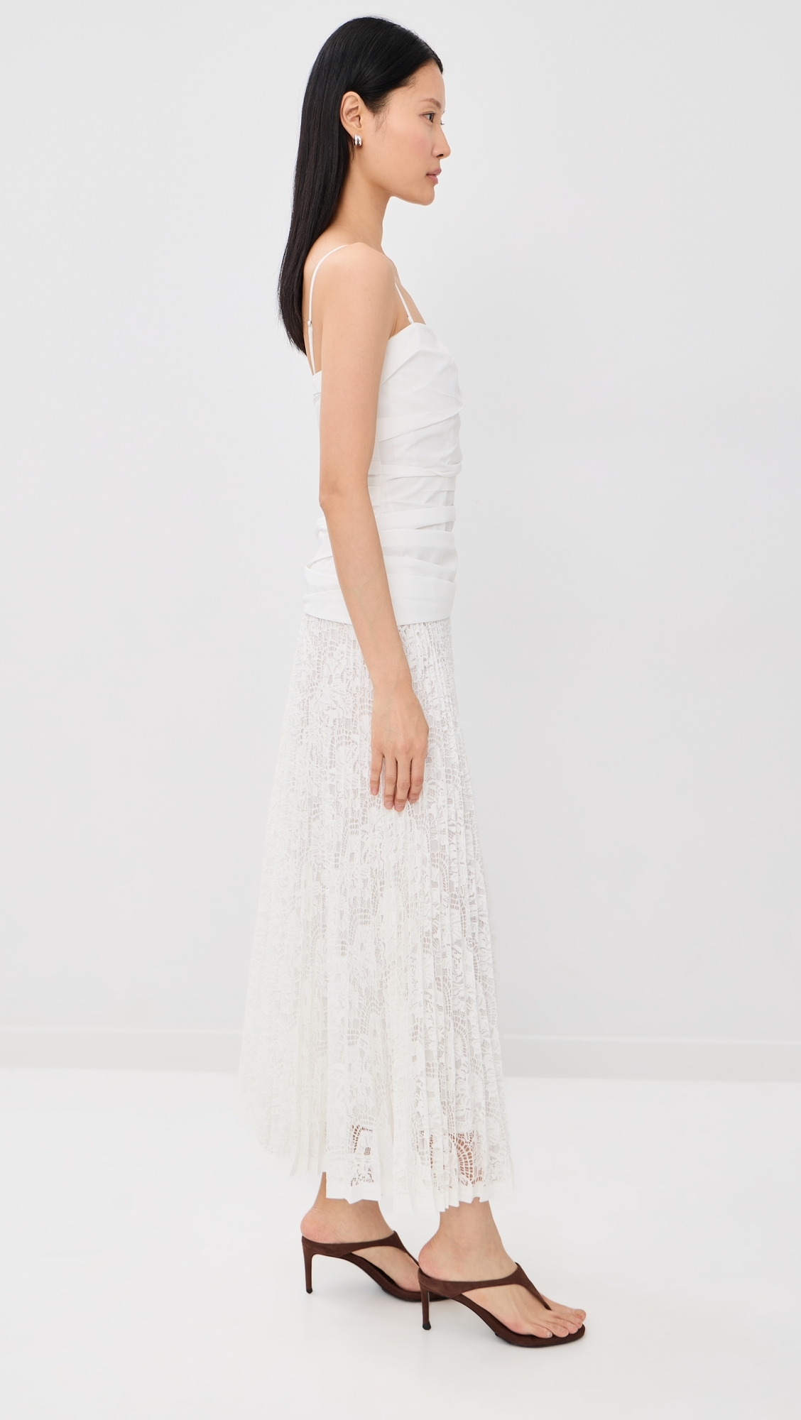 Annalise Cotton Lace Midi Dress Ivory