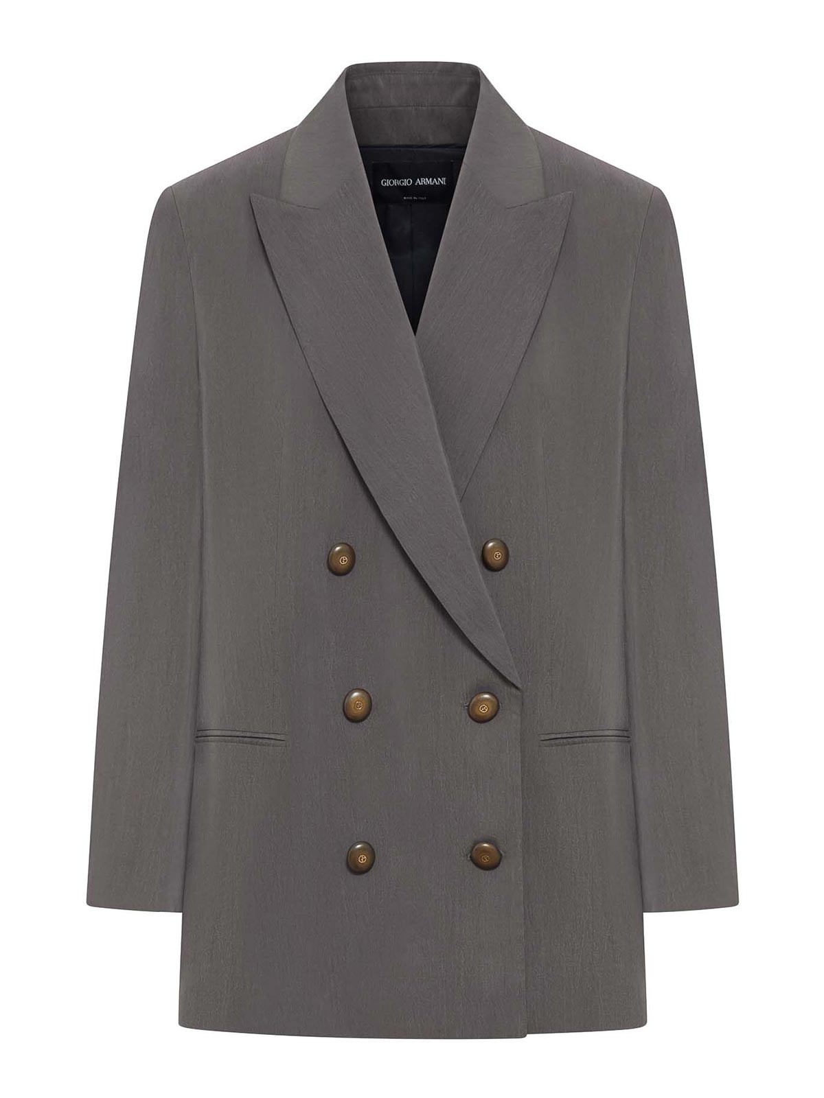 Tailored Double-Breasted Silk Blazer