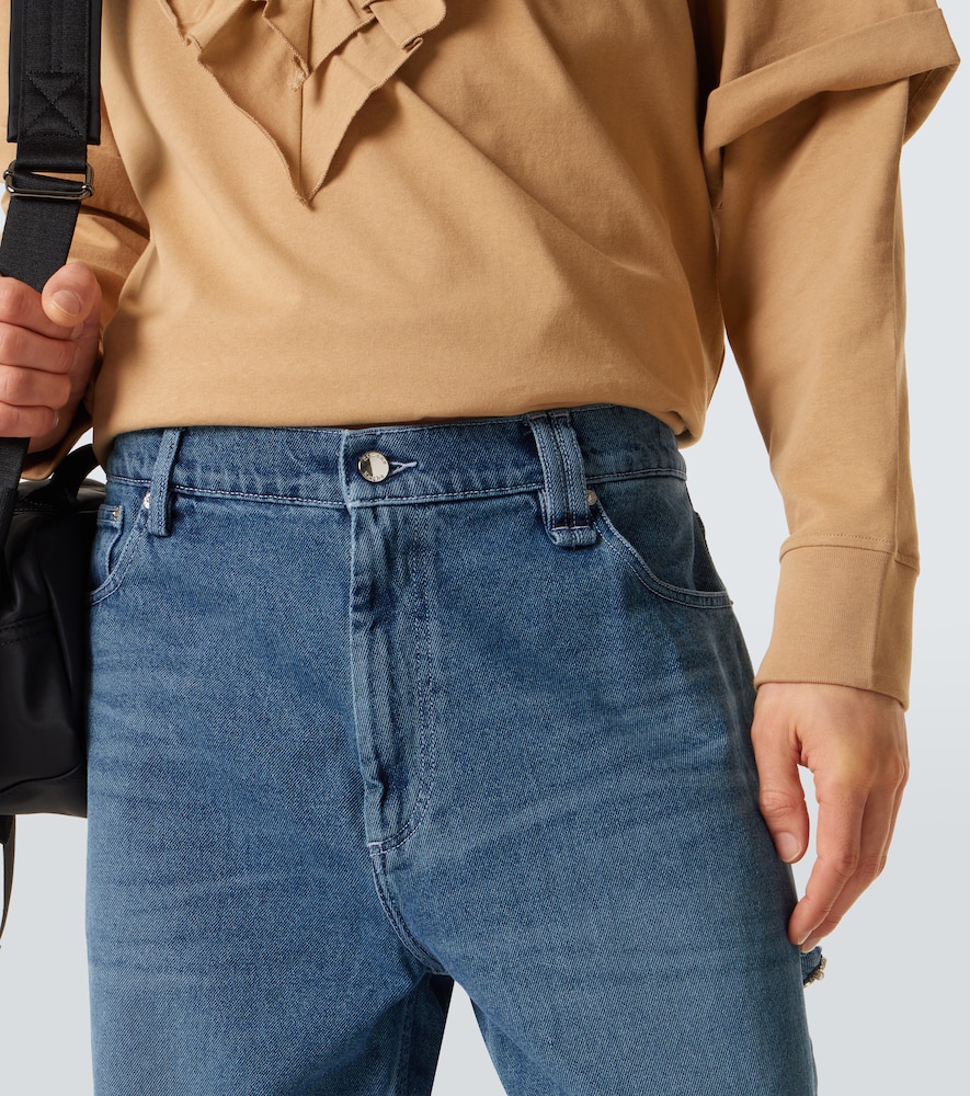 Crystal-embellished straight jeans