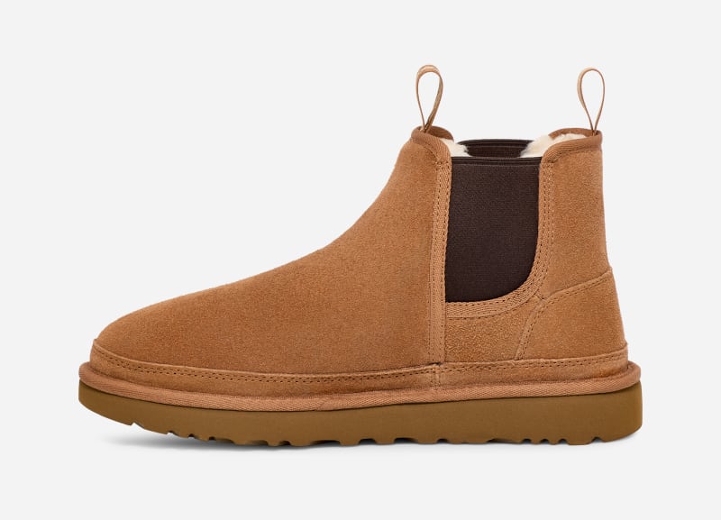 ® Men's Neumel Chelsea Suede Classic Boots Dress Shoes in Chestnut