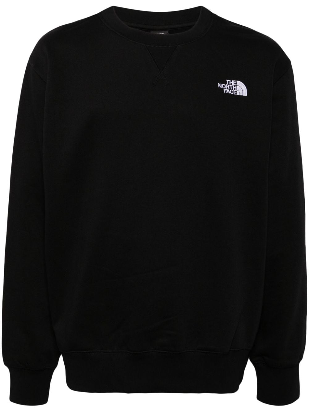 Logo-embroidered long-sleeved sweatshirt - Black