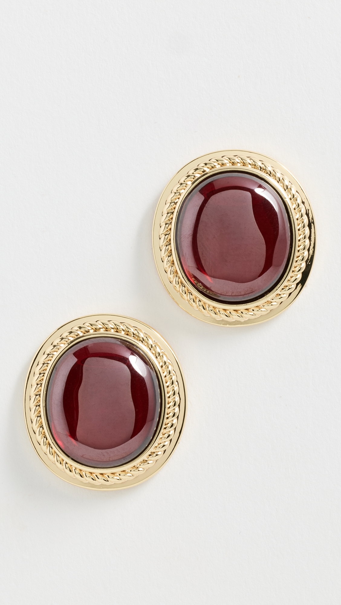 The Elizabeth Garnet Studs Gold One Size