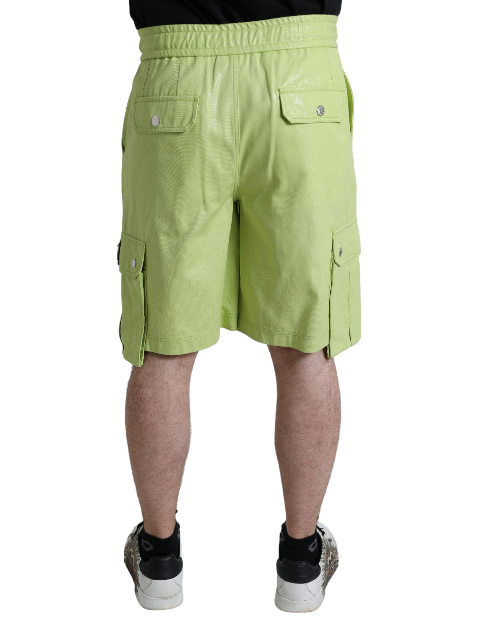 Cotton Cargo Bermuda Shorts — Green