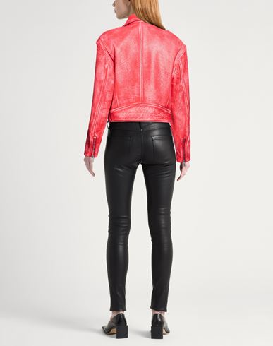 Woman Jacket Red Size S Ovine leather