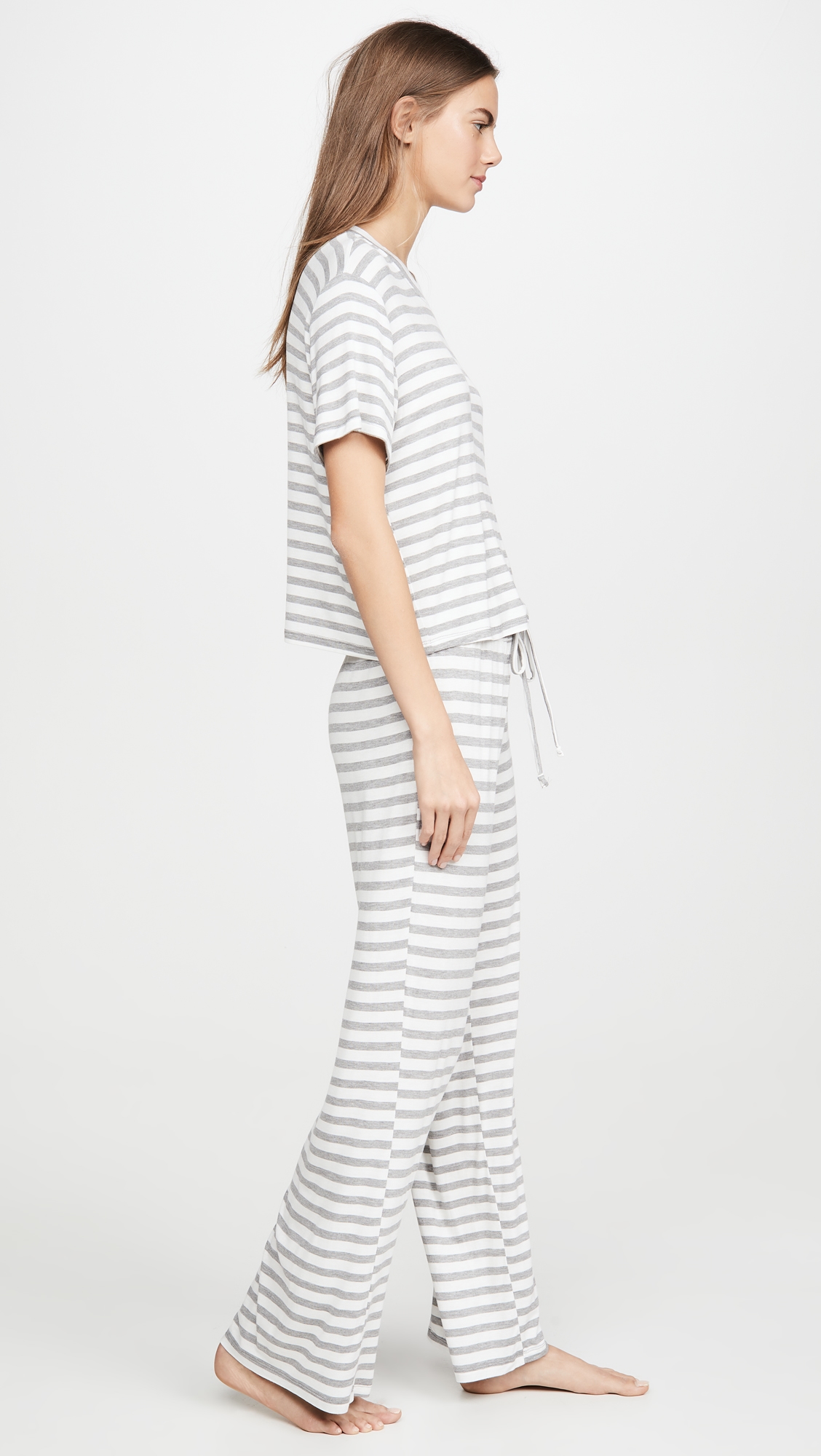 All American Pajama Set Ivory Stripe