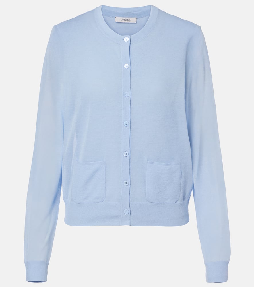 Summer semi-sheer cotton-blend cardigan