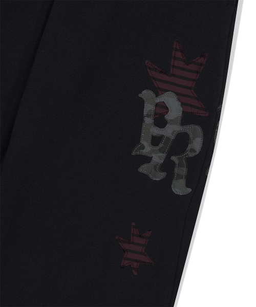 PRAY APPLIQUE SWEAT PANT BLACK