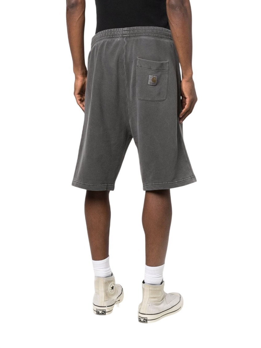 Stonewashed cotton shorts - Grey