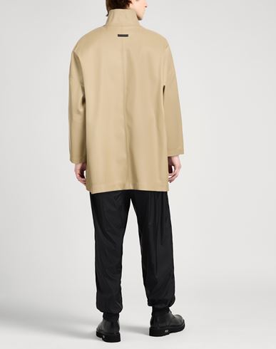 Man Overcoat & Trench Coat Sand Size L Polyurethane, Polyester