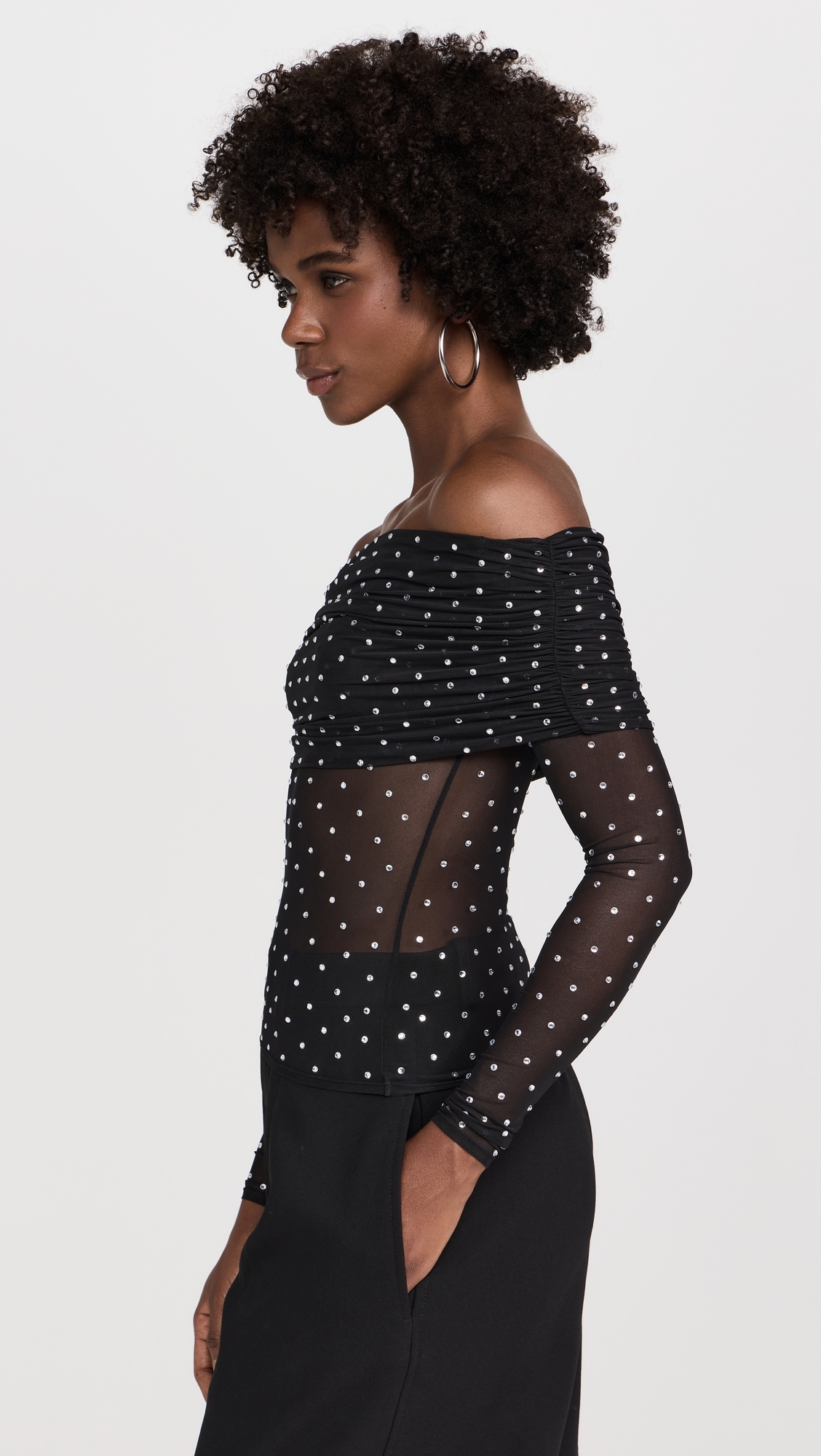 Oriana Mesh Top Black/Silver