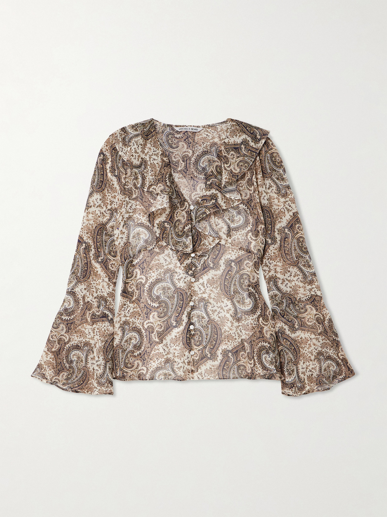 Kyrie Ruffled Paisley-print Silk-georgette Blouse - Multi
