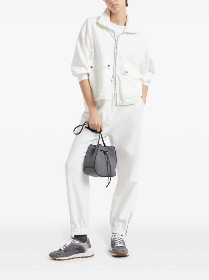 Mid-rise track trousers - White