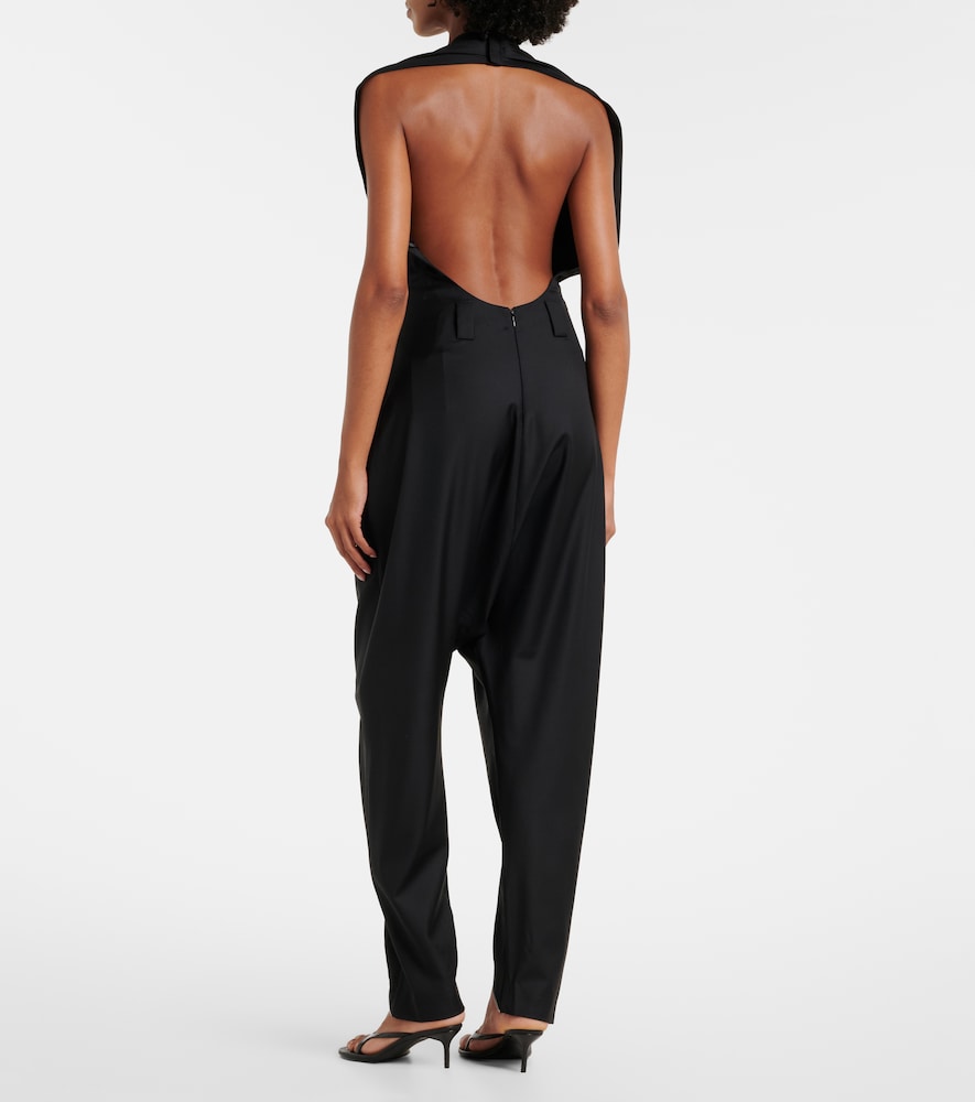 Halterneck virgin wool jumpsuit