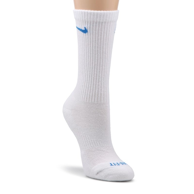 Men's 6 Pack Large Everyday Plus Cushion Crew Socks (White/Multi)