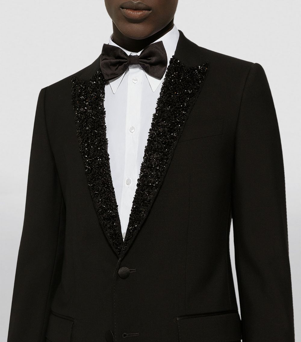 Embellished-Lapel Blazer