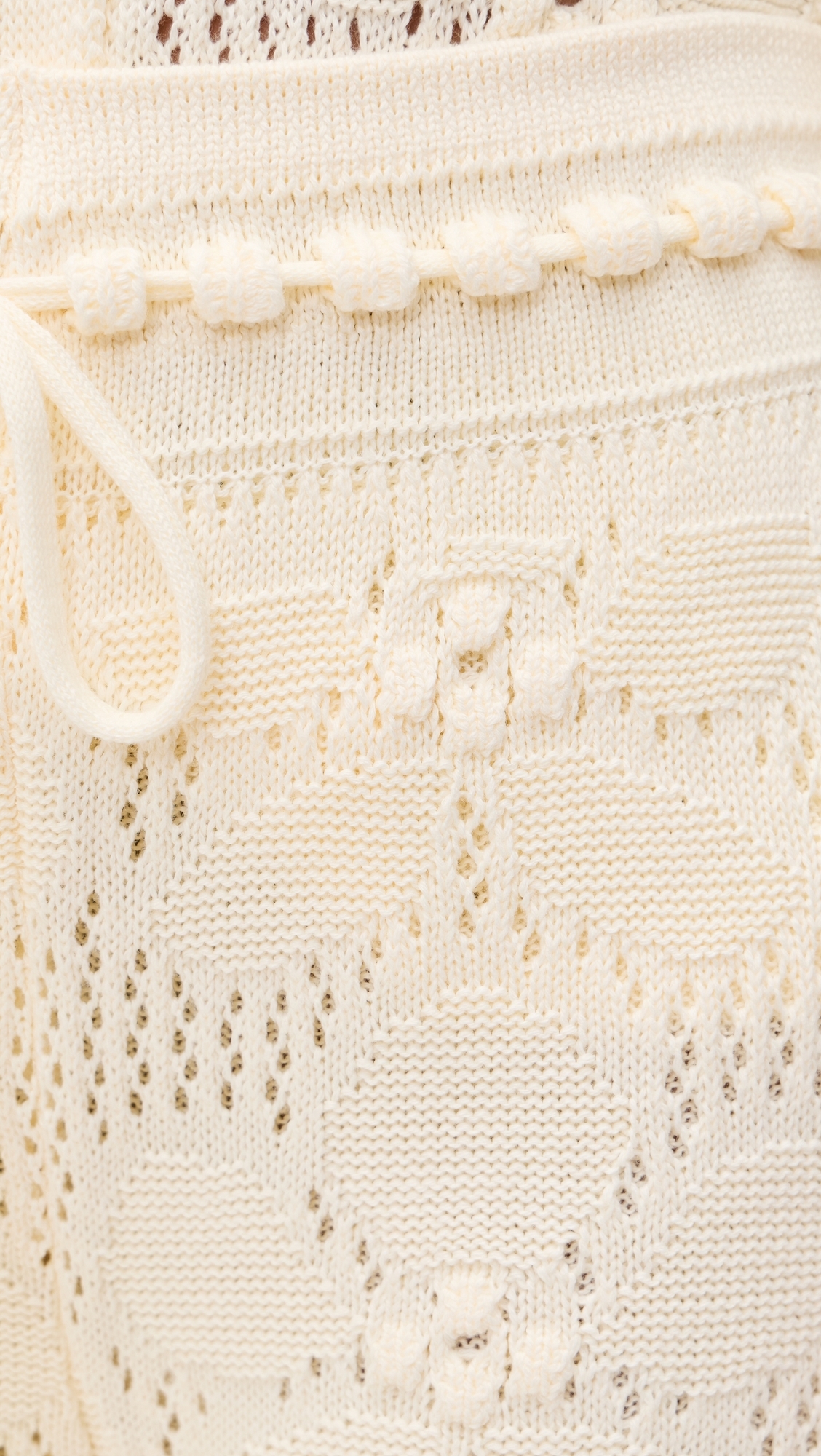 Floral Crochet Pants Beige