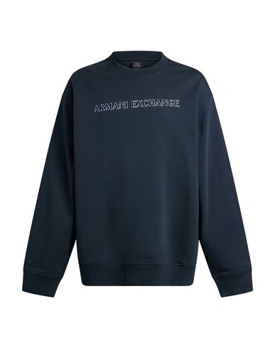 Man Sweatshirt Navy Size L Cotton