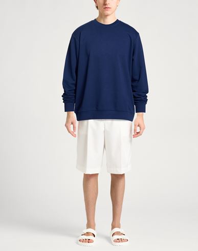 Man Sweatshirt Blue Size L Cotton, Polyester