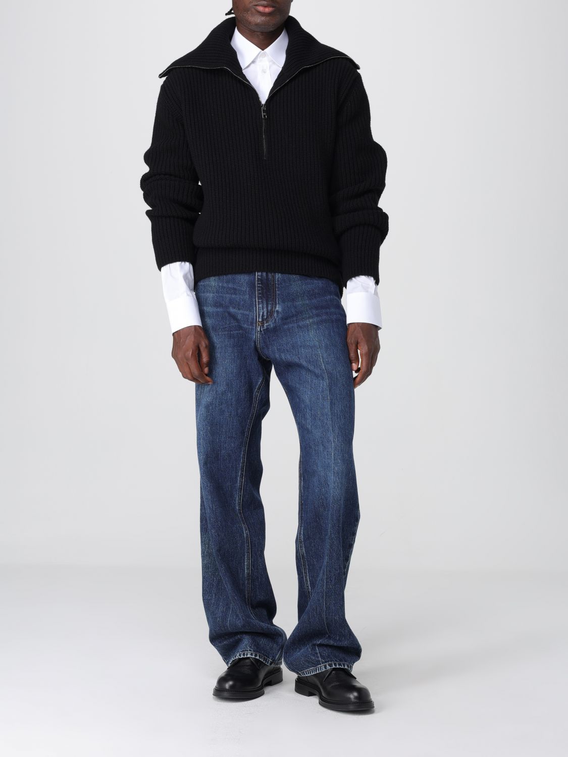 Fisherman's-knit sweater - Black