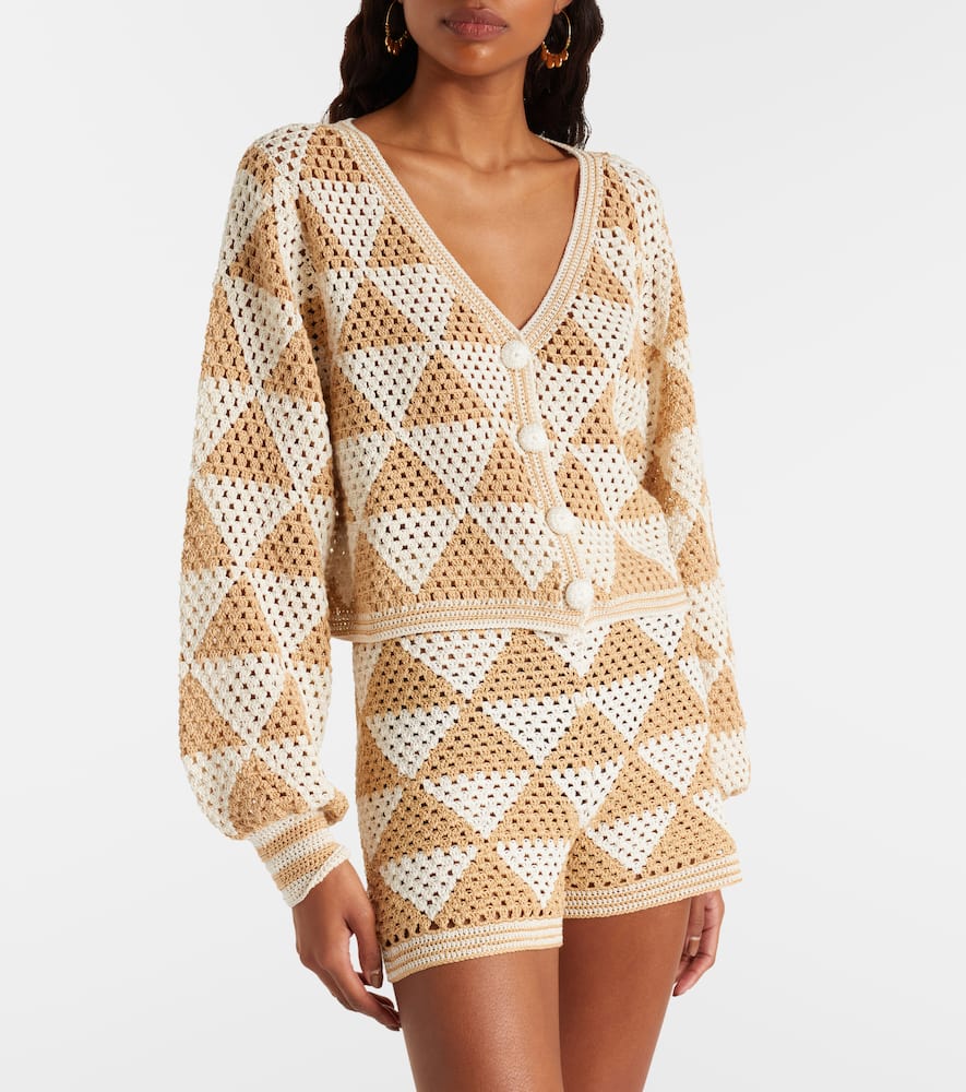 Maija crochet cropped cotton cardigan