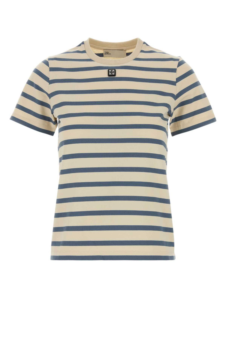 Ivory Stripes Crew Neck T-Shirt