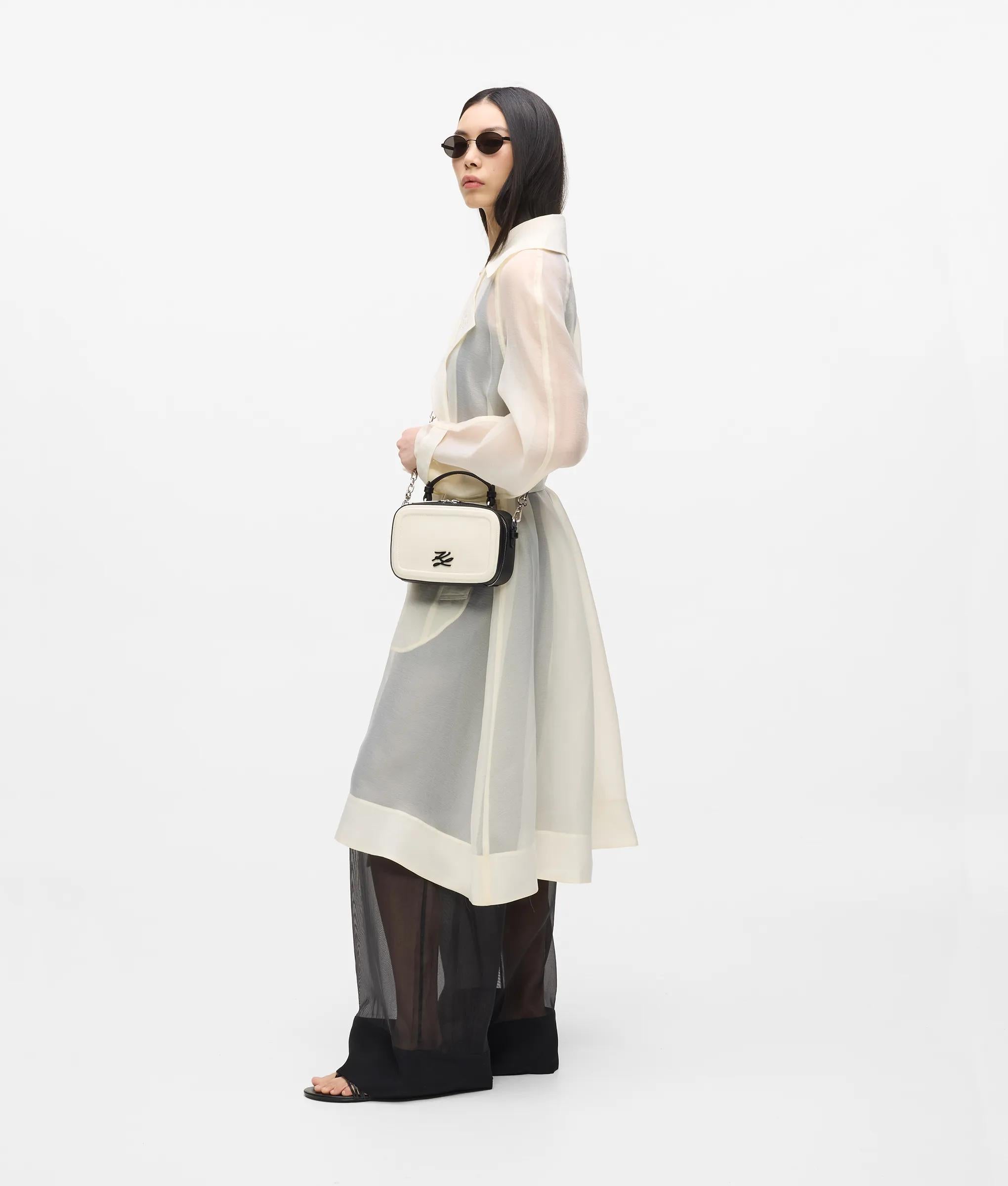 Karl Lagerfeld - K/autograph Quadratische Color-block-tasche, Damen, Schwarz/weiss, Größe: One
