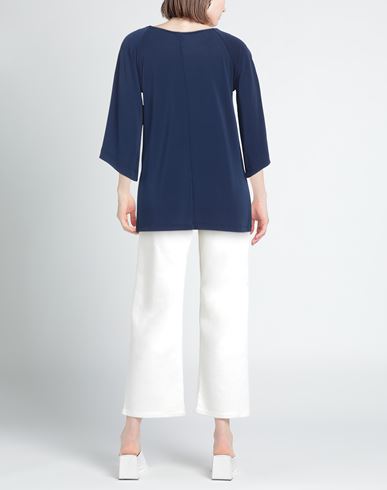 Woman Top Navy Size 1 Polyester, Elastane