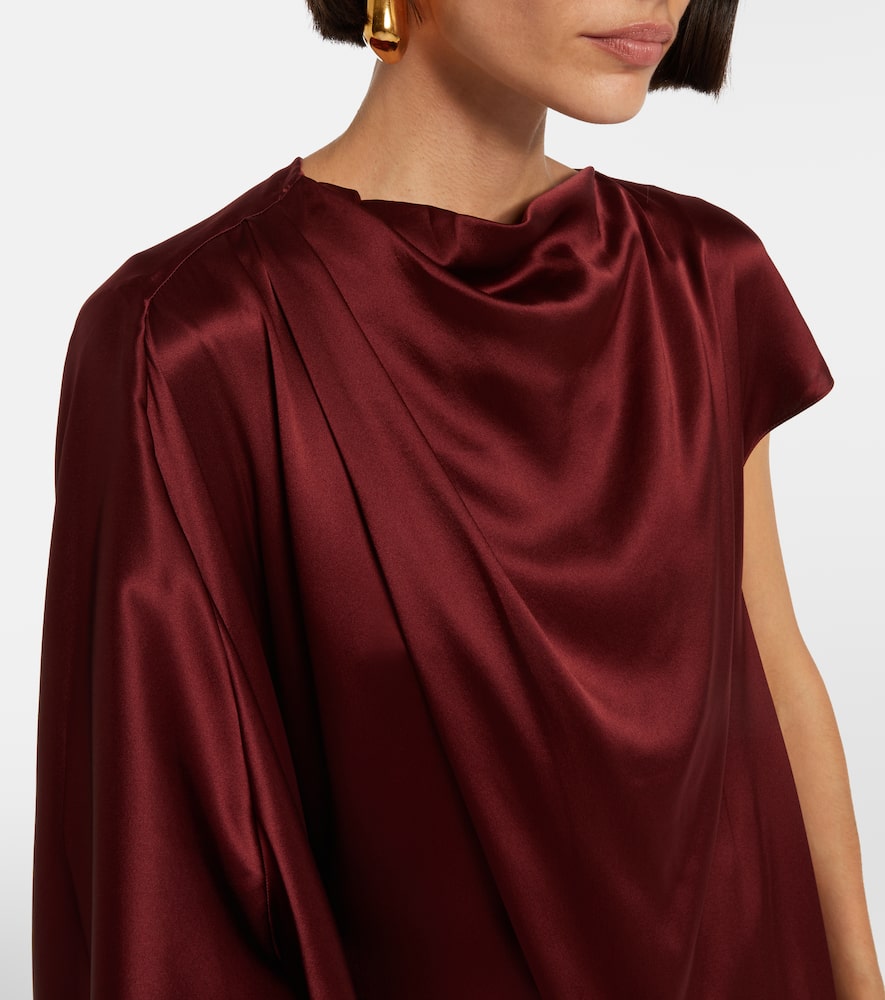 Hiba caped silk gown