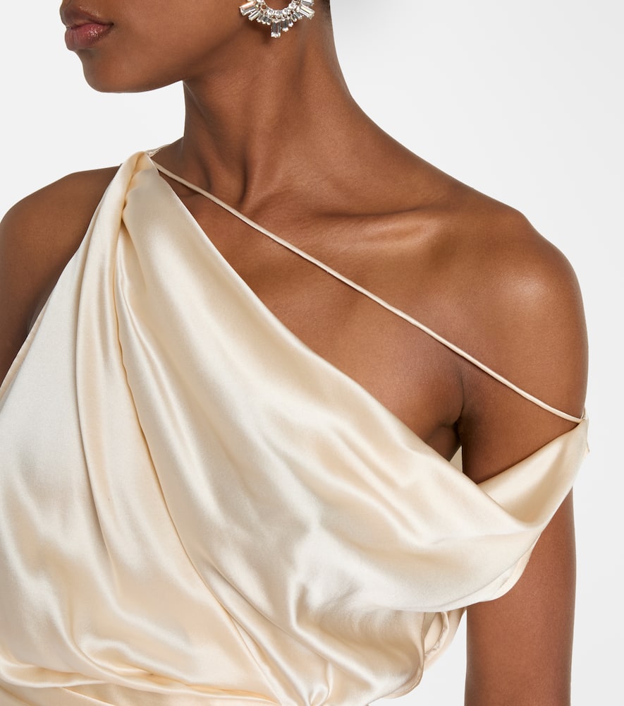 Draped silk satin gown